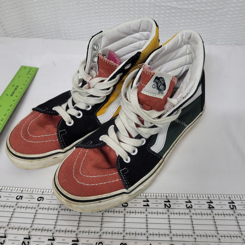 Vans Sk8-Hi Colorblock Patchwork High Top Sneakers Mens 6 Womens 7.5 Multi